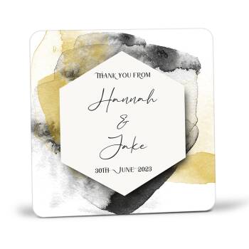 Gold & Black Wedding favour Coasters for guests