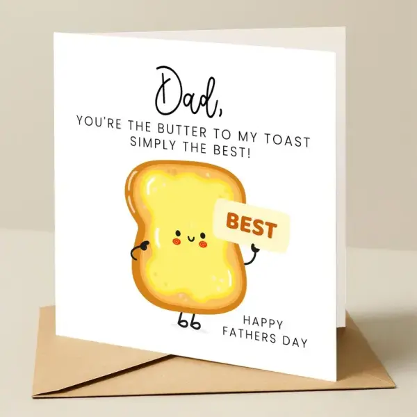 Father's Day Card - Butter To My Toast - Standard Smooth Card