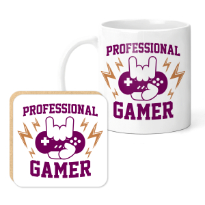 Gaming Mug & Coaster Set - Professional Gamer