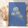 Agapanthus floral greeting card embellished with golden foil -  designed by artist Eloise Hall - 15.7 x 11cm and blank inside