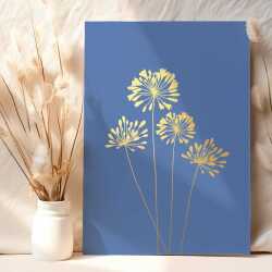 Agapanthus floral greeting card embellished with golden foil -  designed by artist Eloise Hall - 15.7 x 11cm and blank inside