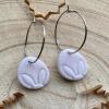 Handmade Polymer Clay Easter Egg Earrings: White Bunny Design - ball studs - silver