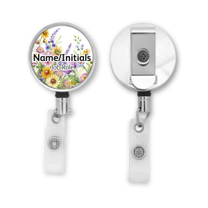 Personalised Metal ID Reel - Floral Corners