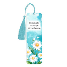 Aluminium Bookmark with Tassel - Bookmarks Are Magic Slices of Pause - Tall (Approx. 150mm x 45mm) - Double-Sided Print