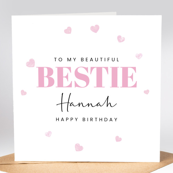 Personalised Birthday Card - To My Beautiful Bestie - Standard Smooth Card