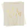 With Sympathy card embellished with gold foil grasses -  designed by artist Eloise Hall - 15.7 x 11cm and blank inside