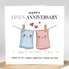 4th Wedding Anniversary Linen Card - Linen Anniversary Card - Personalised Card Happy 4th anniversary 4 year anniversary Card - Smooth Cardstock
