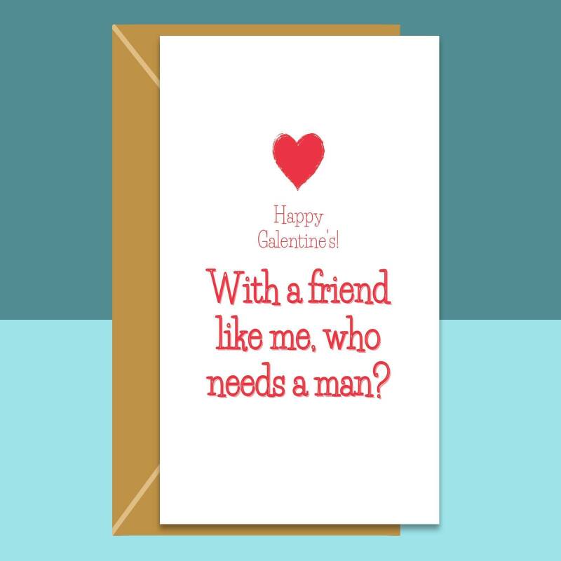 Funny Galentine's Card - Personalised - Ideal for your friends like Galentines Day - Greetings Card - Blank Inside
