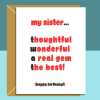 Funny Sister birthday card - Ideal cheeky, rude card on your sister's birthday - 18th, 19th, 20th, 25th, 30th, or any other age - Blank inside - Regular - Matte
