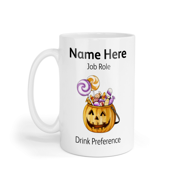 Personalised Ceramic Mug - Pumpkin with Sweets