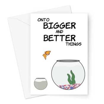 New Job Card For Work Friend - Congratulations You're Onto Bigger and Better Things