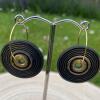 Vinyl Record Earrings: Rockabilly Style Clay 45s - silver