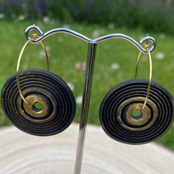 Vinyl Record Earrings: Rockabilly Style Clay 45s