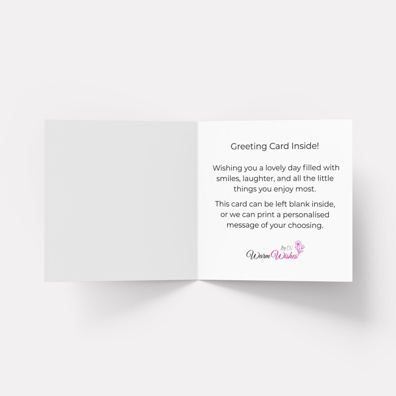 Personalised New Born Baby Girl Card Teddy Bear Birth Announcement &ndash; Pink Balloons Keepsake - Smooth No Message - Kraft Brown