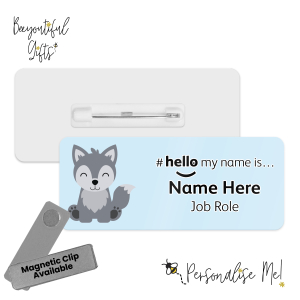 Name Badge - Cute Arctic Animal Corner Hello My Name is... - Wolf 2