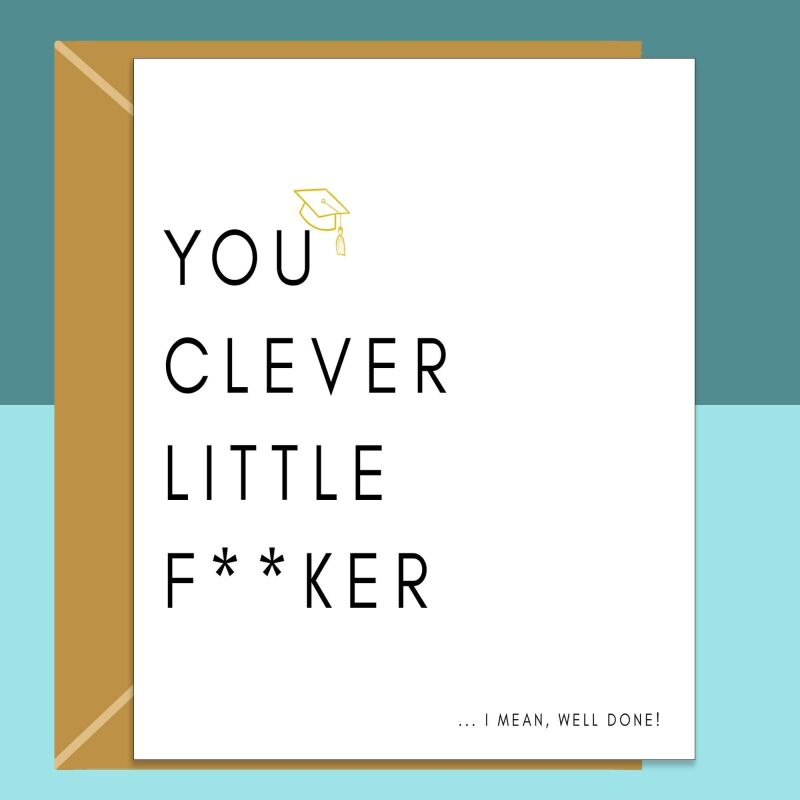 Funny Graduation Card: Exams, Degree, PhD - Personalised Message Available - Blank inside - Regular - Matte Card