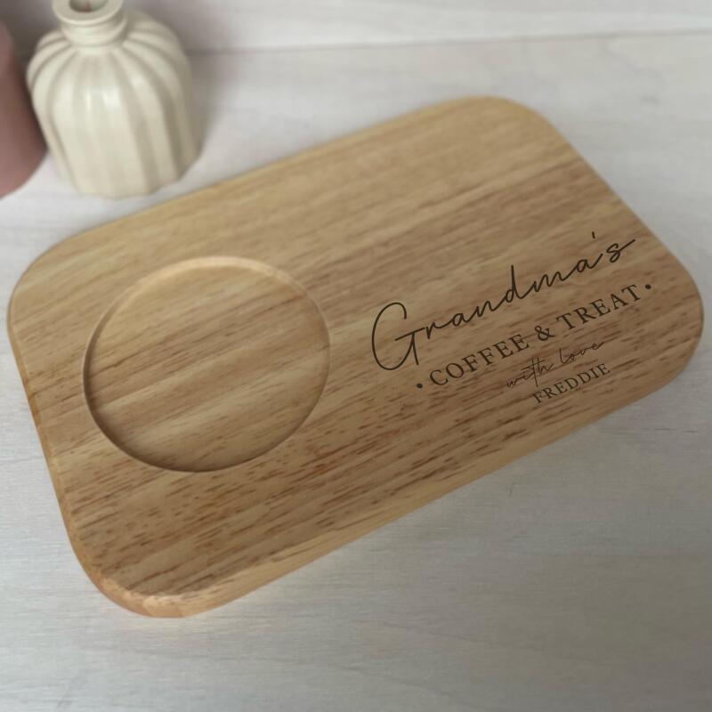 Mothers Day Gift Engraved Wooden Tea and Biscuit Board / Gift for Birthday Housewarming Mothers Day / Serving Board / Coffee and Cake - Design 1 - Tea & Biscuits