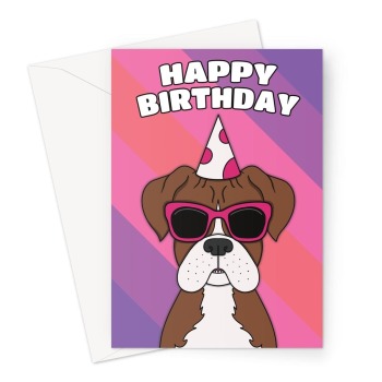 Boxer Dog Birthday Card