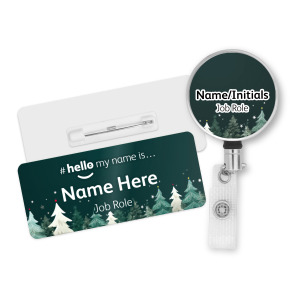 #hello my name is... Name Badge & Metal ID Reel - Christmas Trees