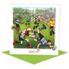 Game on, blank rugby themed card - designed by Erica Sturla - 15cm square and blank inside, made in the UK