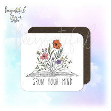 Mindfulness Coaster - Vintage Style Floral Grow Your Mind