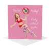 Party without limits 30th birthday card for her - designed by Erica Sturla - 15cm square and blank inside, made in the UK