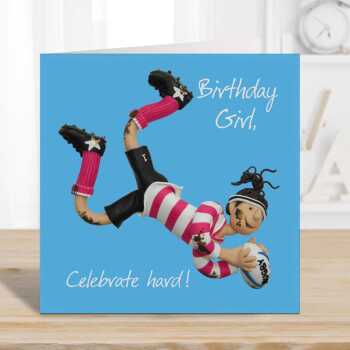 Celebrate hard birthday card for her - designed by Erica Sturla - 15cm square and blank inside, made in the UK