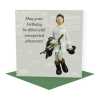 Unexpected pleasures, funny Mr Darcy themed birthday card - designed by Erica Sturla - 15cm square and blank inside, made in the UK
