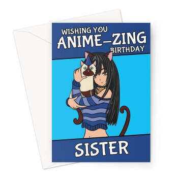 Anime Cat Girl Card For Sister