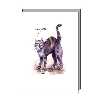How Old? - funny cat card