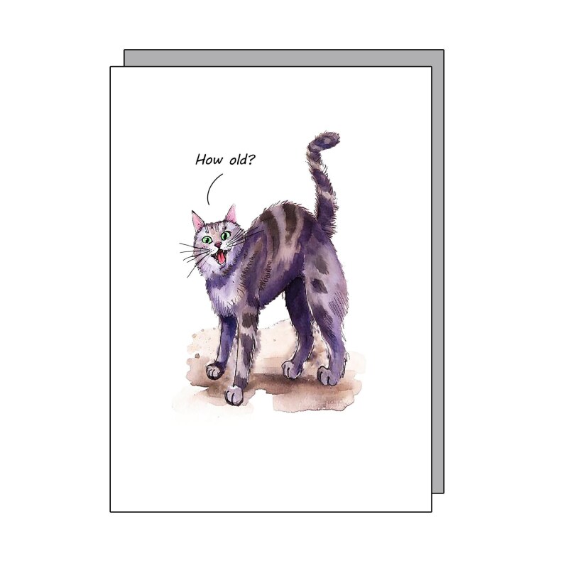 How Old? - funny cat card