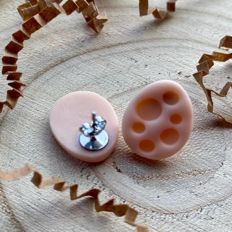 Handmade Pastel Easter Egg Earrings: Polymer Clay Studs , spring earrings