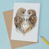 Anniversary Card for Her Anniversary Card for Wife Anniversary Card For Husband Boyfriend or Girlfriend Brown Owls - Portrait (5x7) / Blank Inside