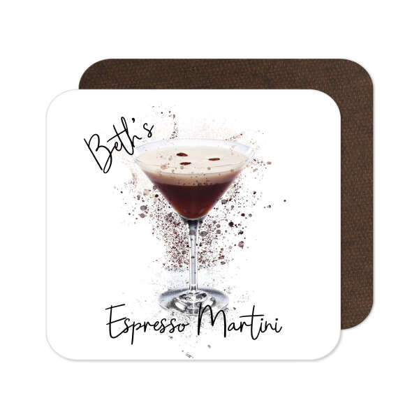 Personalised Espresso Martini Coaster with Splash Effect