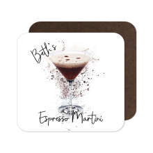 Personalised Espresso Martini Coaster with Splash Effect