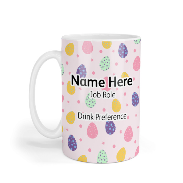 Personalised Ceramic Mug - Pastel Easter Eggs