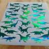 Dinosaur stickers in Chrome Green
