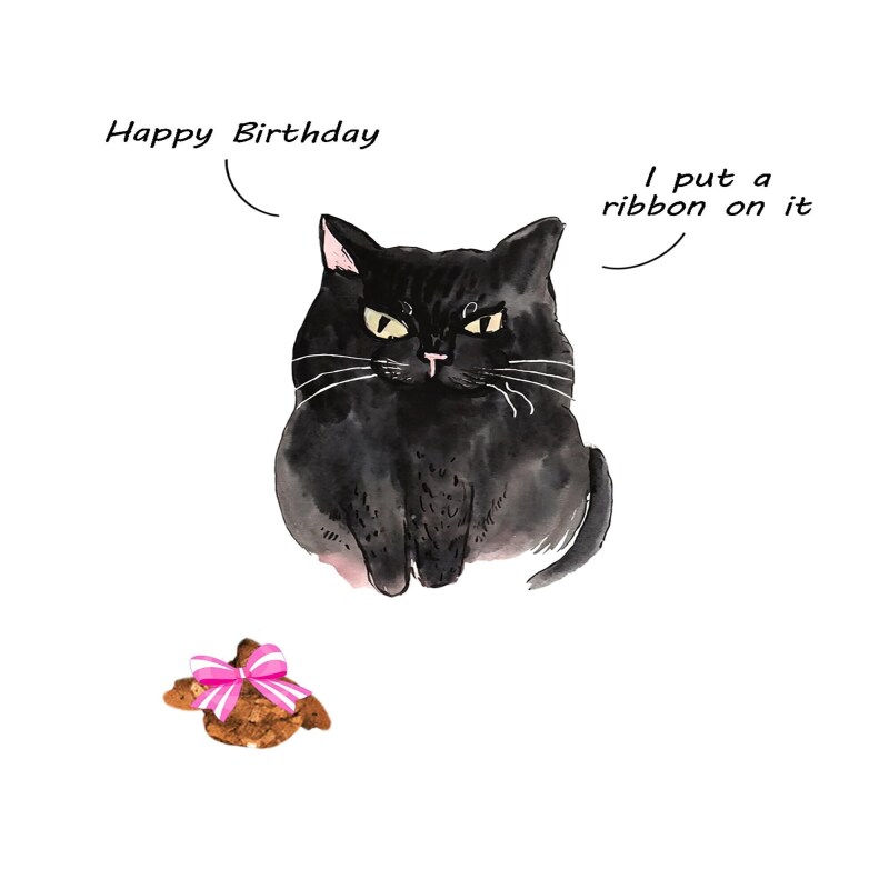 Ribbon on it - funny cat card