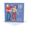 18th anniversary card - designed by Erica Sturla - 15cm square and blank inside, made in the UK