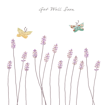 Holy Mackerel lavender get well soon card - designed by Eloise Hall - 15.7 x 11cm and blank inside