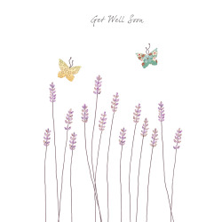 Holy Mackerel lavender get well soon card - designed by Eloise Hall - 15.7 x 11cm and blank inside