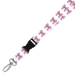 Double Breakaway Lanyard - Pink Lights Coquette Ribbon