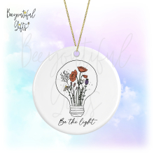 Ceramic Hanging Decoration - Be The Light Vintage Style Floral