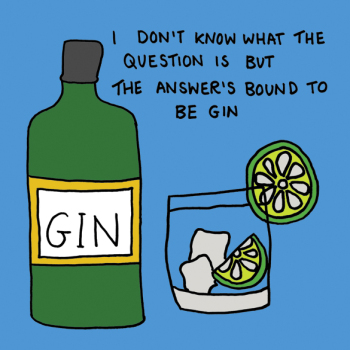 Gin is the answer greetings card