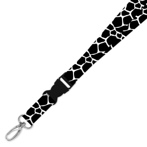 Double Breakaway Lanyard - Cow Animal Print