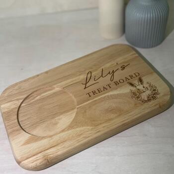 Personalised Easter Treat Board Gift Tea and Biscuit Board / Gift for Birthday Housewarming Mothers Day / Serving Board / Coffee and Cake