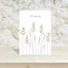 With Sympathy mixed grasses card -  designed by Eloise Hall - 15.7 x 11cm and blank inside, made in the UK