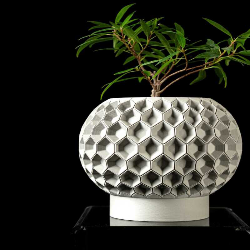 Hexa Planter Pot 02 - Matte Dark Green