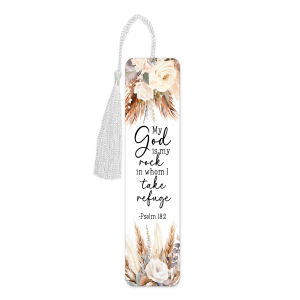 Religious Aluminium Bookmark with Tassel - My God Is My Rock