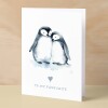 Anniversary or Valentine's Card for Her Anniversary Card for Wife Valentines Day Card For Husband Boyfriend or Girlfriend Cute Penguin Card - Large (5x7) / Blank Message